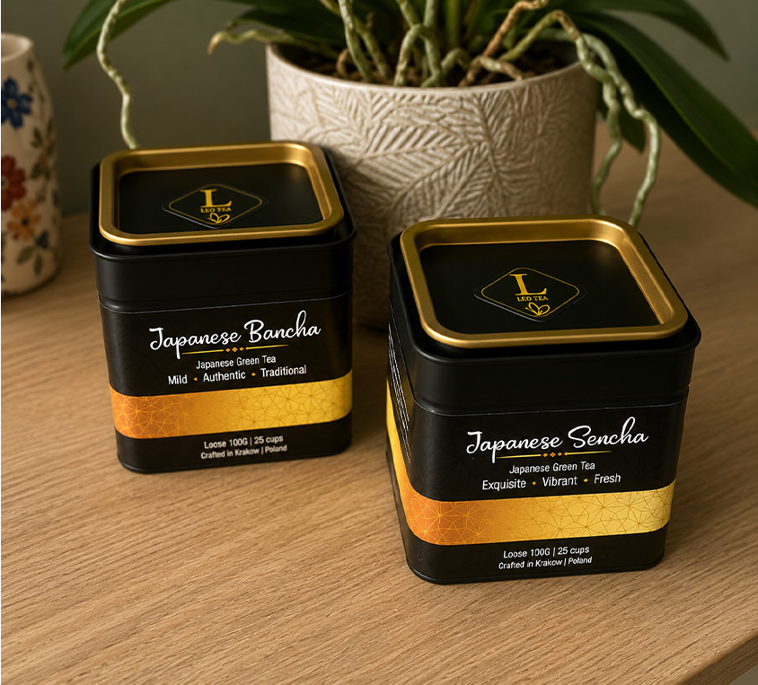 Sencha Premium Leo Tea w opakowaniu puszka na prezent na kazda okazje dla milosnika zielonych japonskich herbat